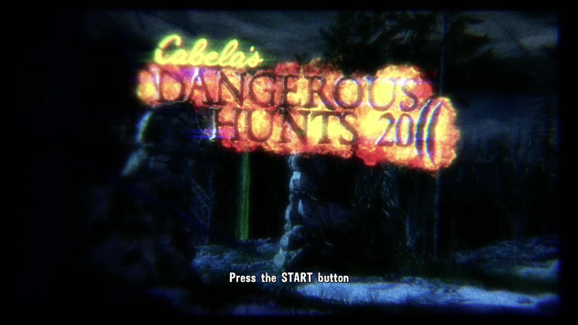 Cabela's Dangerous Hunts 2011 title screen for Xbox 360